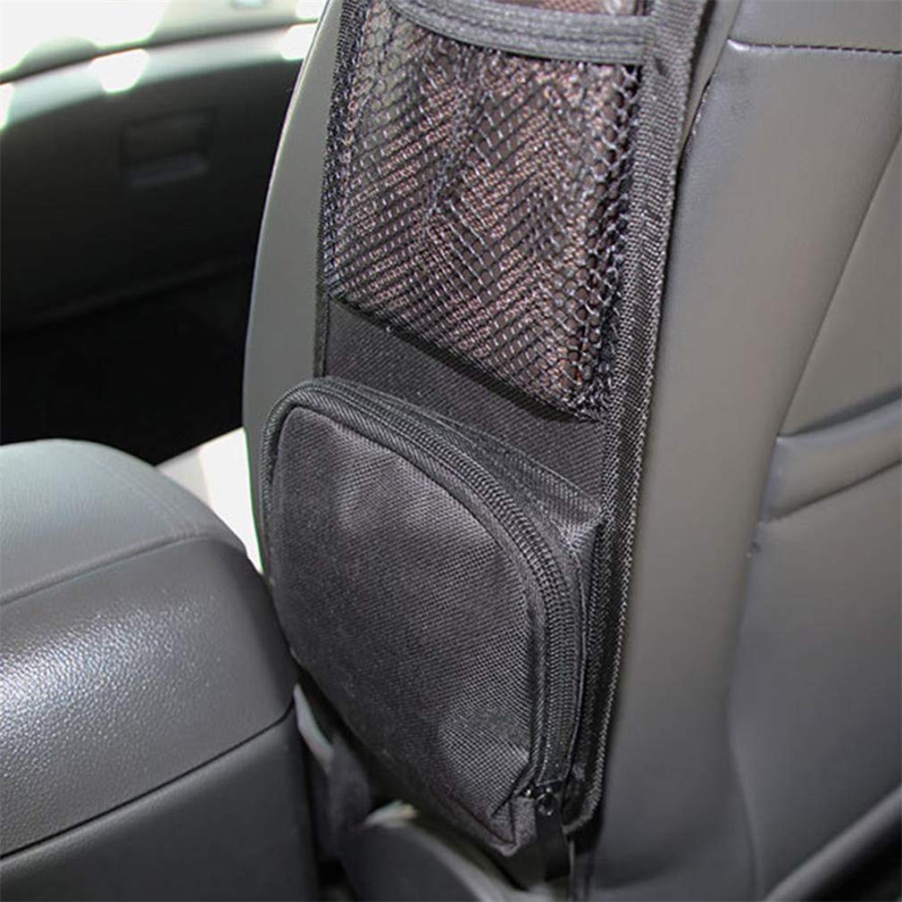 Car Seat Side Pocket Hanging Storage Mesh Organizer – 1Pc Black