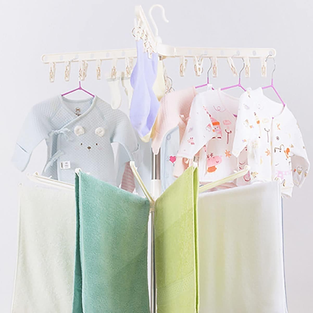360° Rotating 3-Tier Clothes Drying Rack | Foldable Freestanding Stainless Steel Laundry Stand