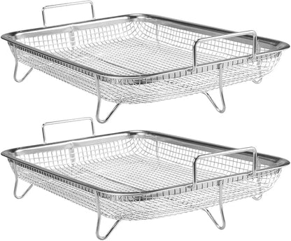 Stainless Steel Air Fryer Basket Non Stick Mesh Baking Tray