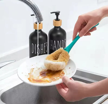Soap Dispenser with Bamboo Tray – Bathroom & Kitchen Soap Holder