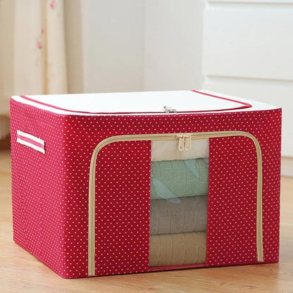 66L foldable clothes storage box with steel frame