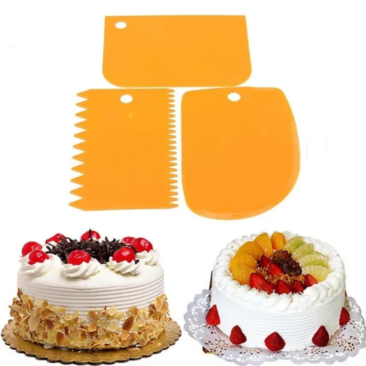 Cake Scraper Smoother Tool Set 3PCS for Baking Decoration