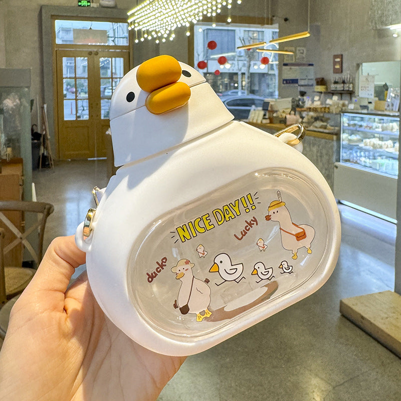 500ml Cute Duck Kids Water Bottle – Portable