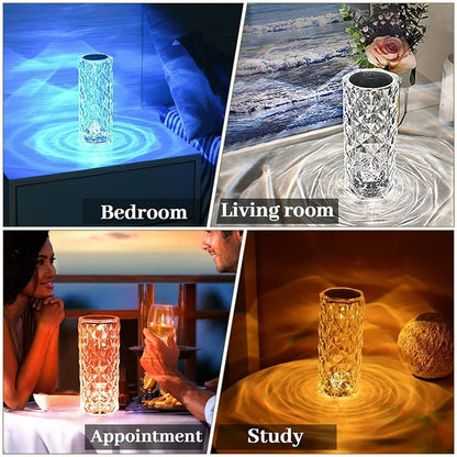 16 Colors LED Crystal Diamond Touch Table Lamp