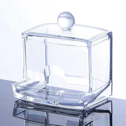 Acrylic Cotton Swab & Makeup Organizer with Lid