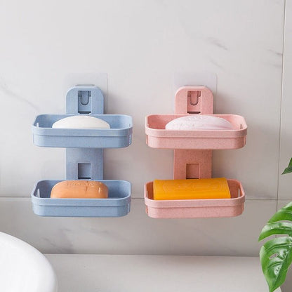 Wall-Mounted Double Layer Soap Dish Holder