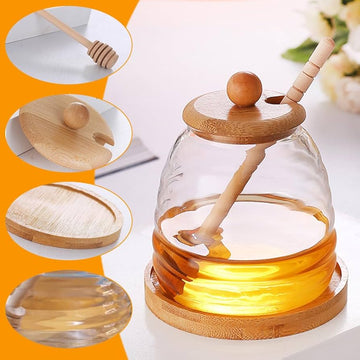 Glass Honey Jar with Wooden Lid