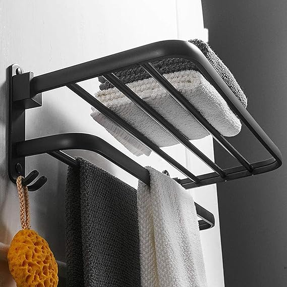 Punch-Free Wall-Mounted Iron Towel Rack Holder