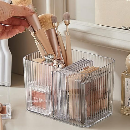 3 Compartment Cotton Swab and Cotton Pad Holder Organizer