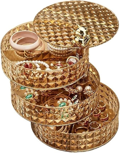 Vintage Rotating Jewelry Organizer Storage Box