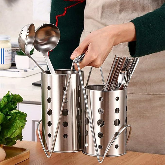 Stainless Steel Cutlery Holder Stand for Kitchen Storage