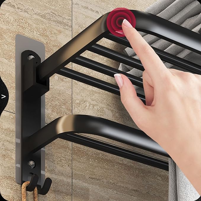 Punch-Free Wall-Mounted Iron Towel Rack Holder