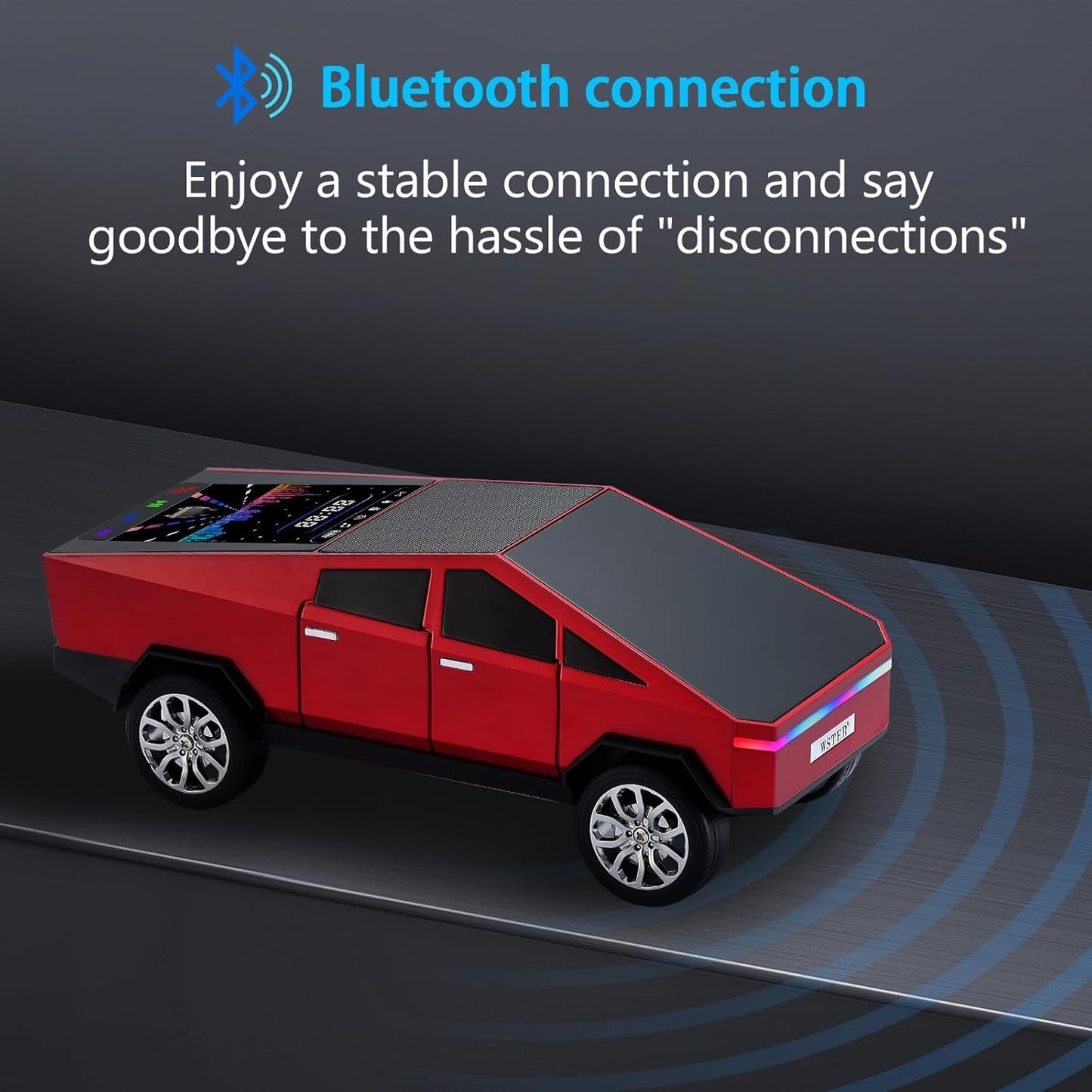 WS-580 Tesla Cyber Truck Bluetooth Pickup Truck Speaker | LED Display, TWS & FM Radio