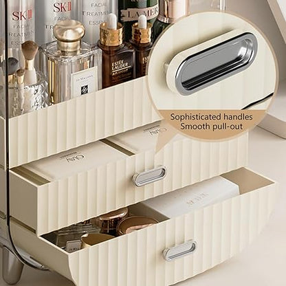 Clear Cosmetic Organizer with Storage Drawers