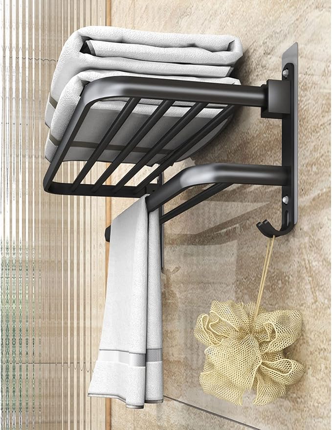 Punch-Free Wall-Mounted Iron Towel Rack Holder