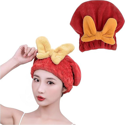 Super Absorbent Hair Towel Wrap – Quick Dry Coral Velvet Hair Cap