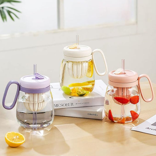 Portable Water Bottle with Straw