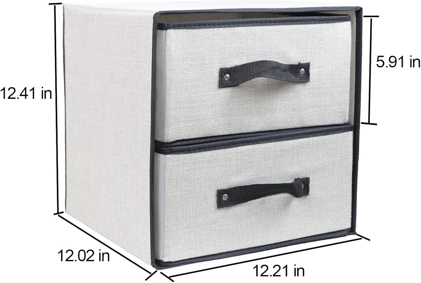 2-Drawer Fabric Storage Box Organizer | Washable Linen Drawer for Underwear, Bras & Socks