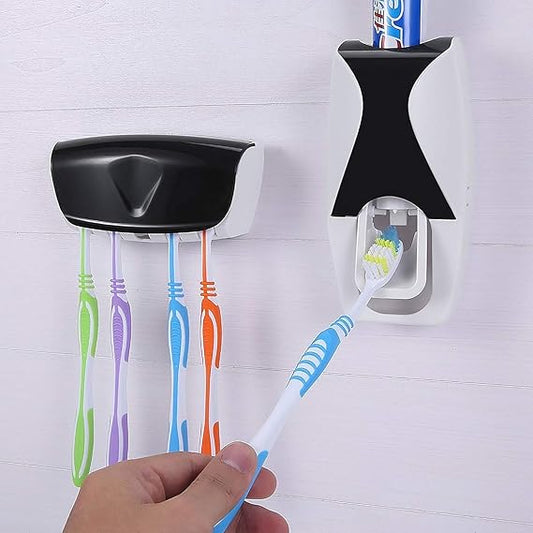 Wall Mounted Toothbrush Holder and Automatic Toothpaste Dispenser