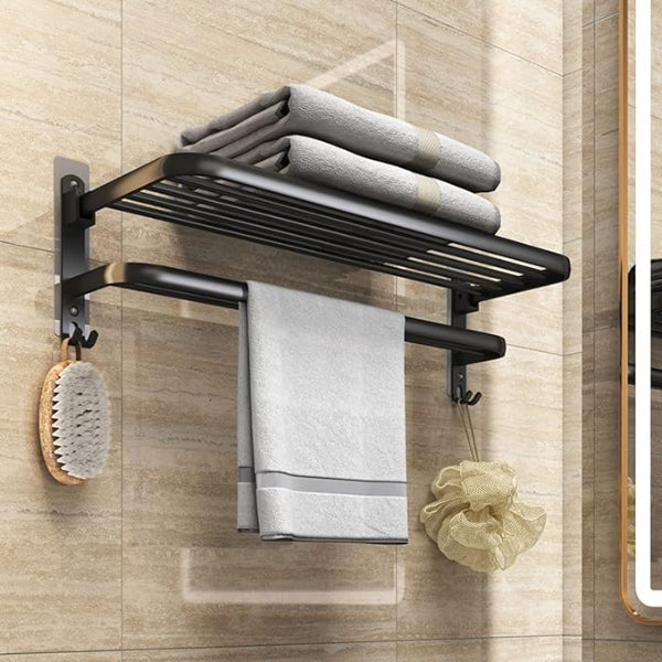 Punch-Free Wall-Mounted Iron Towel Rack Holder