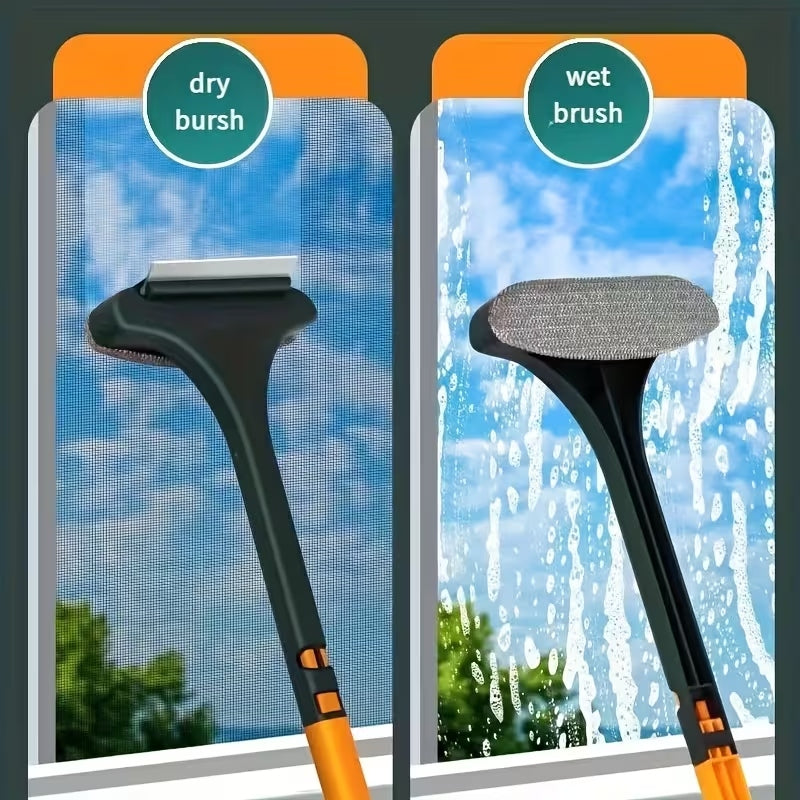 2-in-1 Window Cleaner | 360° Rotatable Glass Wiper & Screen Brush – Runstore.pk