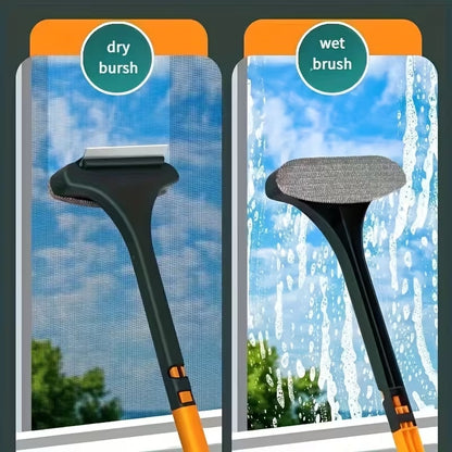 2-in-1 Window Cleaner | 360° Rotatable Glass Wiper & Screen Brush – Runstore.pk