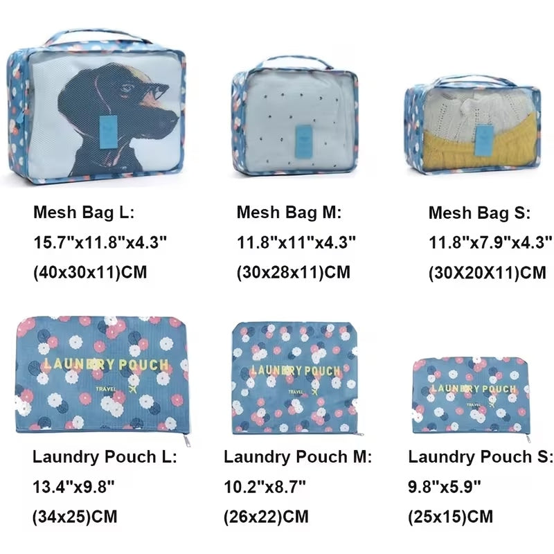 Waterproof 6 Pcs Travel Storage Bag Set | Packing Cubes Luggage Organizer – Runstore.pk