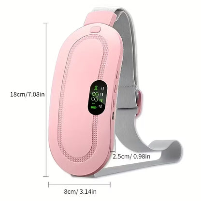 New Period Pain Relief Belt – USB Rechargeable Heating Pad with Vibration for Women
