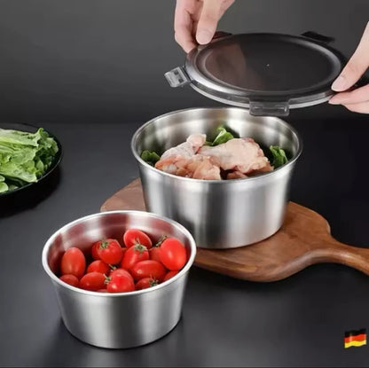 4PCS Stainless Steel Food Storage Containers – Leakproof Kitchen Lunch Box Set