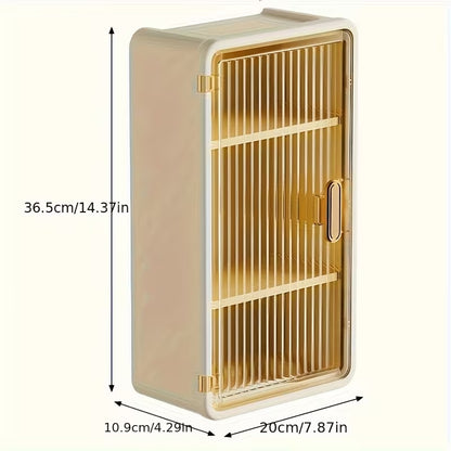 Wall Mounted Bathroom Storage Cabinet with Tissue Holder – Waterproof Single Door Organizer Box