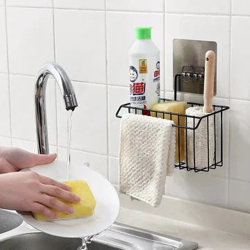Metal Sponge Holder with Towel Stand