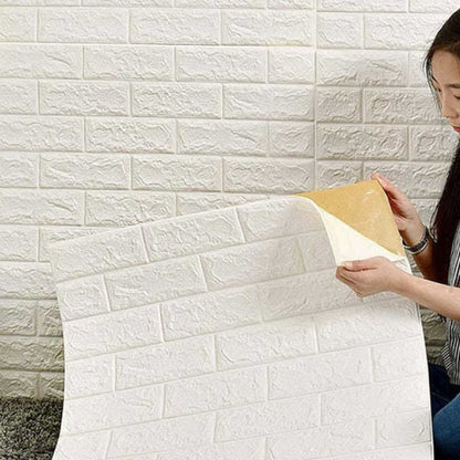 3D Self-Adhesive Tile Brick Wallpaper Waterproof PE Foam Panel 70x77cm