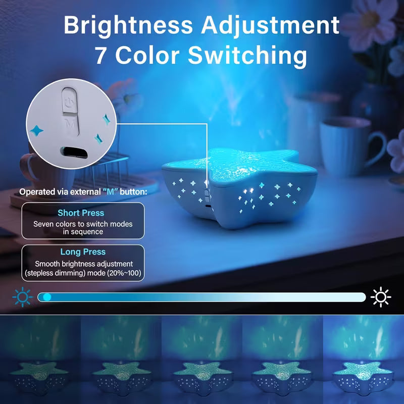 Starfish Ripple Atmosphere Lamp Northern Lights Projector Night Light