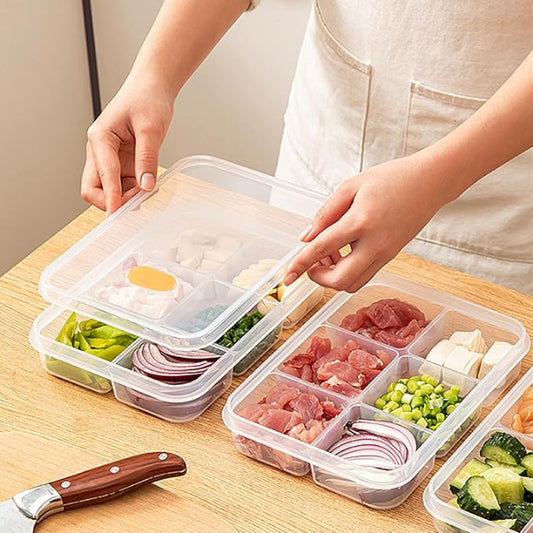 6-Compartment Food Storage Tray with Lid