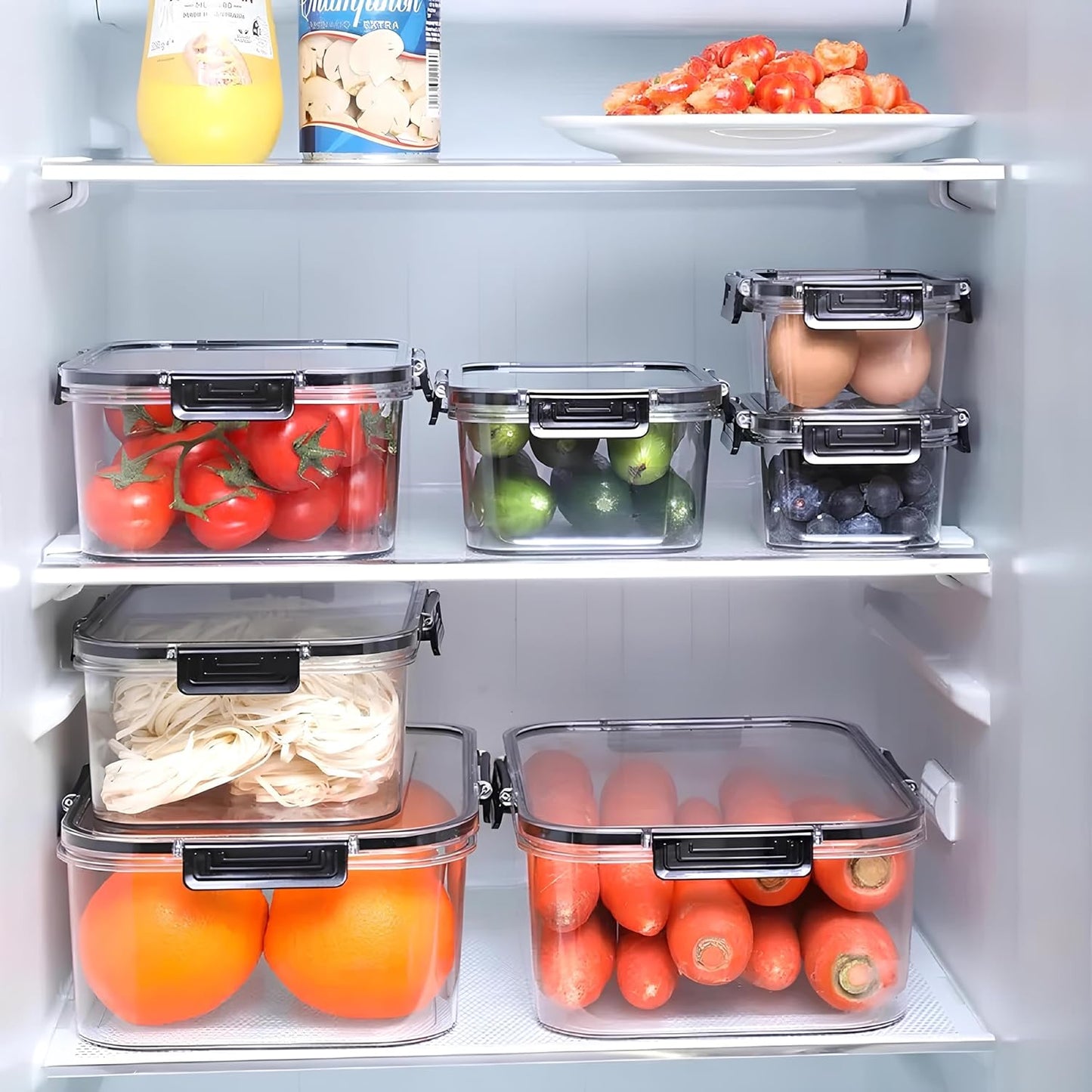 3PCS Acrylic Airtight Storage Containers – Leakproof Kitchen Organizer