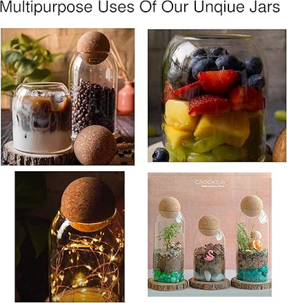 3pcs Glass Jar Set for Kitchen Storage