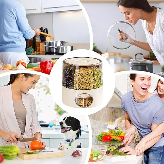One-Click Rice & Grain Storage Dispenser