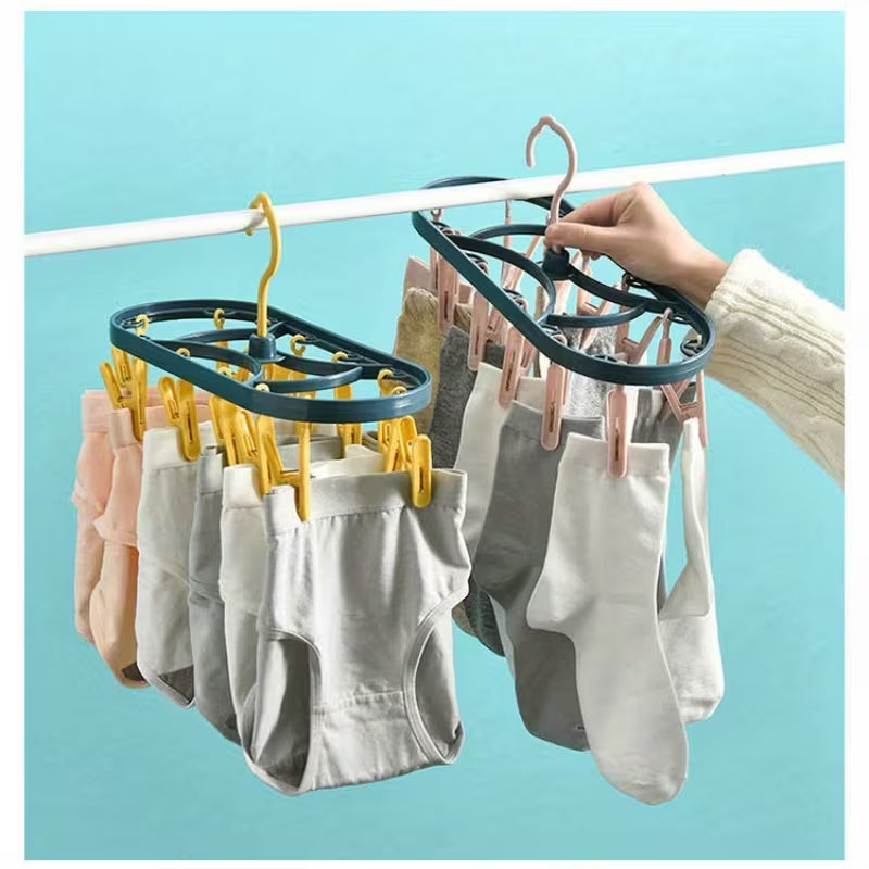12-Clip Rotatable Drying Rack | Windproof Hanging Laundry Hanger – Runstore.pk