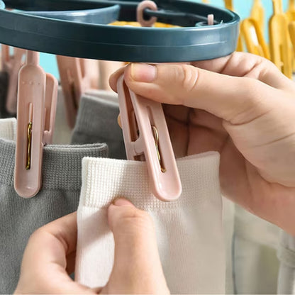 12-Clip Rotatable Drying Rack | Windproof Hanging Laundry Hanger – Runstore.pk