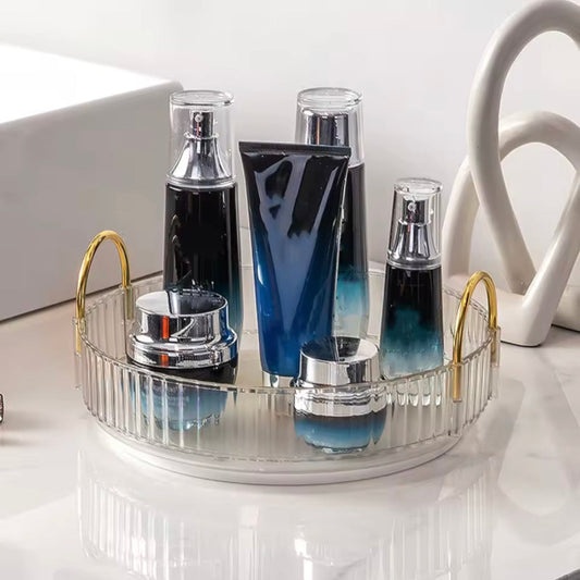 360° Rotating Crystal Cosmetic Organizer Tray