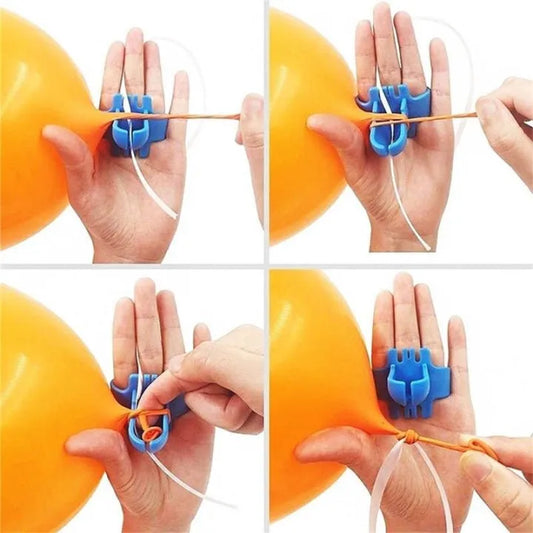 Balloon Knotter Tool – Plastic Finger Grip Clip for Easy Tying (3Pcs)