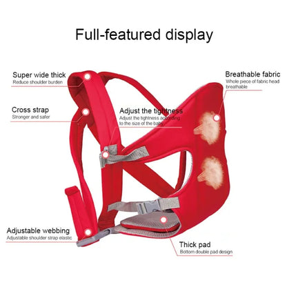 Baby Carrier with Double Adjustable Straps Breathable & Comfortable Sling Seat