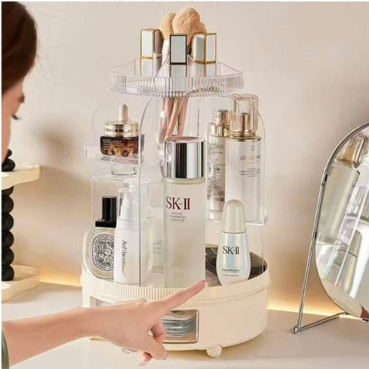 360° Rotating Dustproof Makeup Storage Organizer