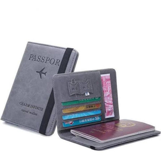 Men PU Leather Travel Passport Wallet Card Holder Organizer