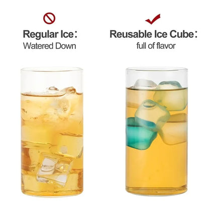 10 Piece Reusable Colorful Plastic Ice Cubes BPA Free Quick Freeze Non Diluting