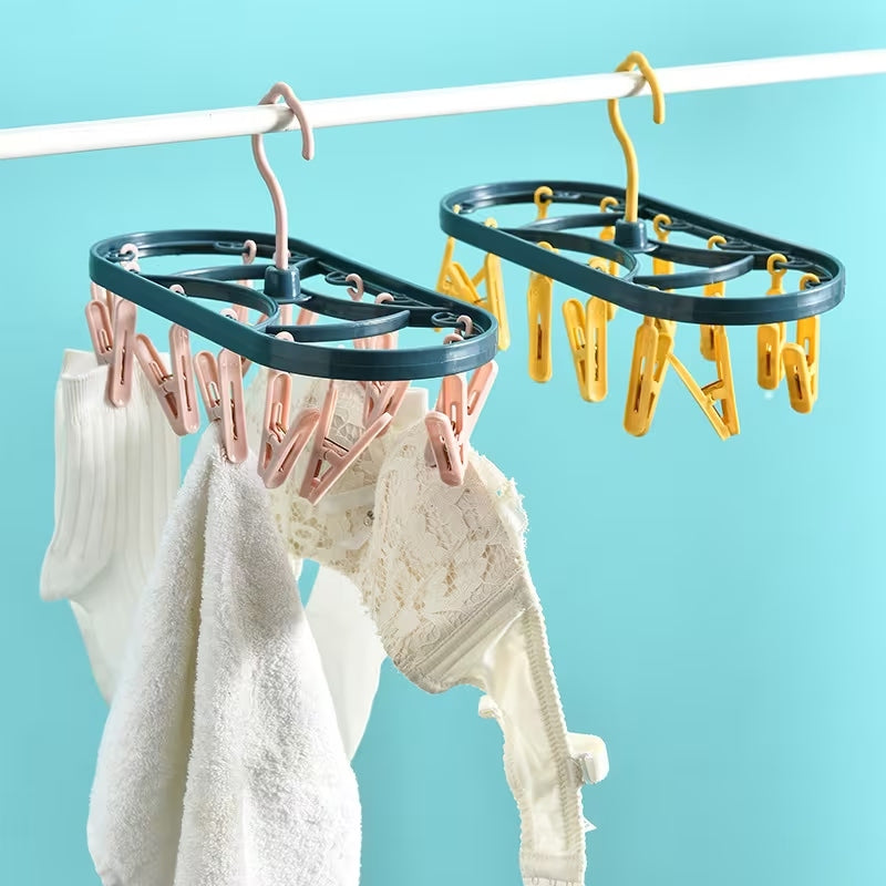 12-Clip Rotatable Drying Rack | Windproof Hanging Laundry Hanger – Runstore.pk