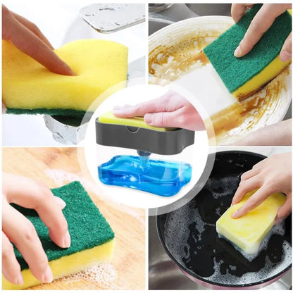 Transparent 2-in-1 Soap Dispenser with Sponge Holder