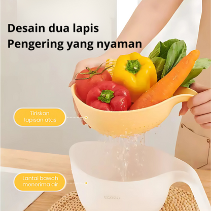 Double Layer Drainage Basket for Kitchen Use