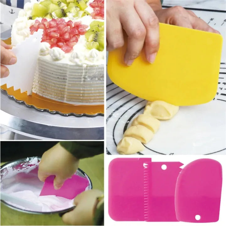 Cake Scraper Smoother Tool Set 3PCS for Baking Decoration