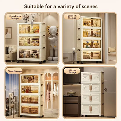 Imported Foldable Plastic Wardrobe Storage Cabinet | 3-5 Layer Folding Locker Organizer